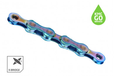 Ланцюг велосипедний KMC X12 NPNP Waxed Chain, Aurora Blue Ланцюг велосипедний KMC X12 NPNP Waxed Chain, Aurora Blue