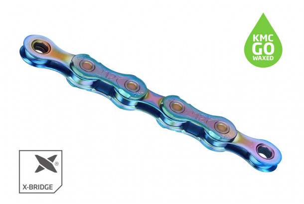 Ланцюг велосипедний KMC X12 NPNP Waxed Chain, Aurora Blue Ланцюг велосипедний KMC X12 NPNP Waxed Chain, Aurora Blue