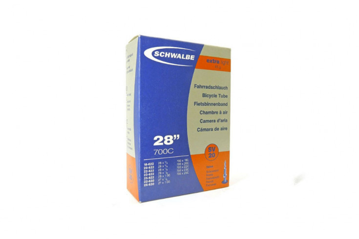 Изображение-Велокамера 28" (18/25x622/630) Schwalbe SV20 60 мм Extra Light EK Schwalbe-(18/25x622/630)SV20 60 мм Extra Light EK