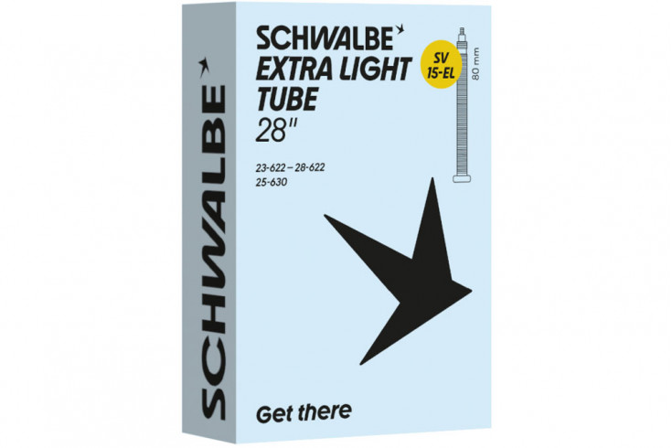 Изображение-Велокамера 28" (23/28-622/630) Schwalbe SV15-EL EXTRA LIGHT 80мм Schwalbe-28